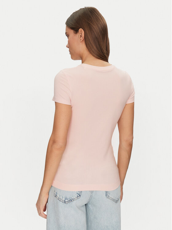Guess Guess T-Shirt W5GI04 J1314 Różowy Slim Fit