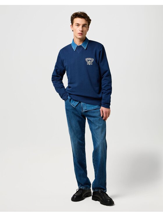 Wrangler Wrangler Felpa AMERICANA CREW Blu Regular Fit