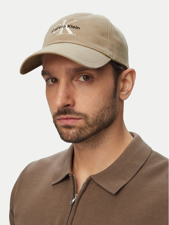Calvin Klein Calvin Klein Kapa s šiltom Monologo Embroidery Baseball Cap LV04G5004G Bež