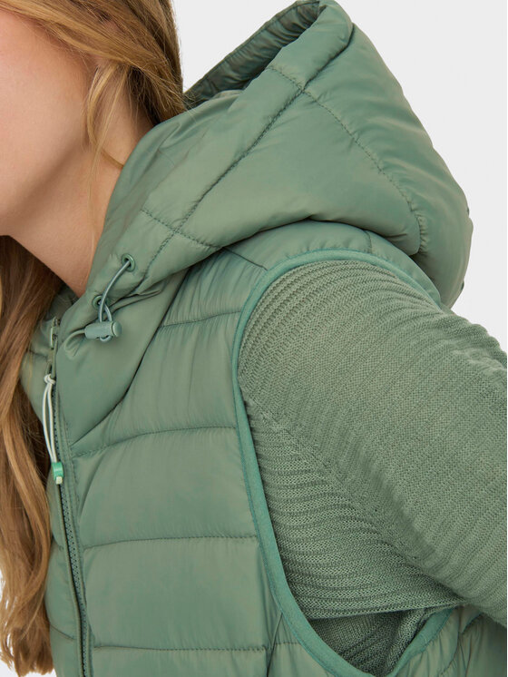 ONLY ONLY Αμάνικο Μπουφάν New Tahoe Hood 15205760 Πράσινο Regular Fit