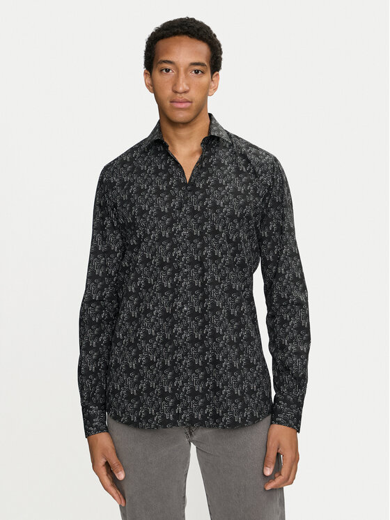 KARL LAGERFELD KARL LAGERFELD Cămașă 605000 544653 Negru Modern Fit