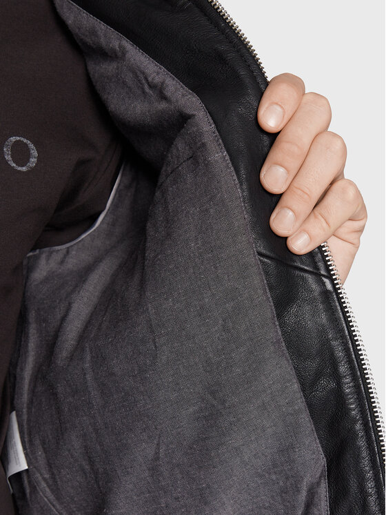 Marc O'Polo Marc O'Polo Lederjacke 228 7004 73024 Schwarz Regular Fit