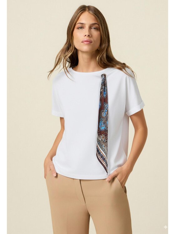 Oltre Oltre T-shirt G042J004403N011 Bianco Regular Fit