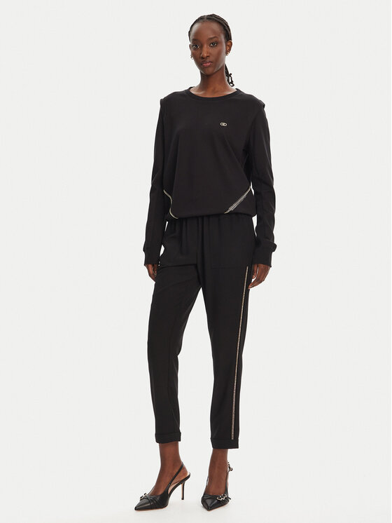 Liu Jo Sport Liu Jo Sport Majica dugih rukava TA5039 JS182 Crna Relaxed Fit