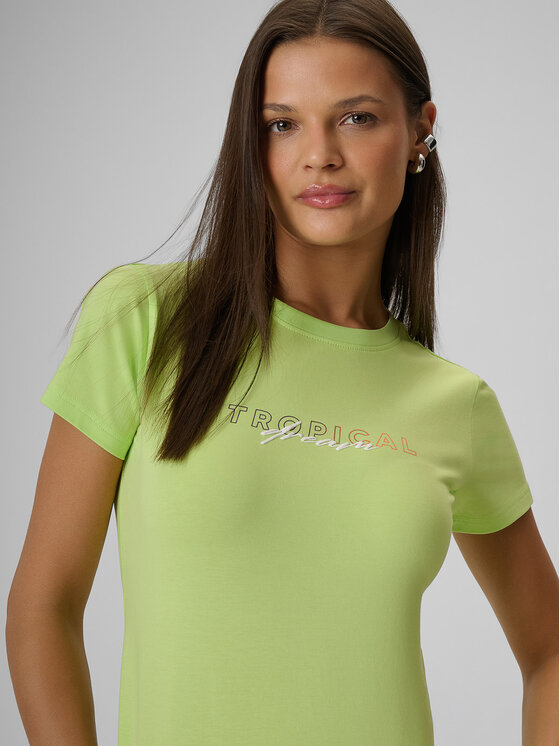 4F 4F T-Shirt BEACHWEAR Żółty jasny Slim Fit