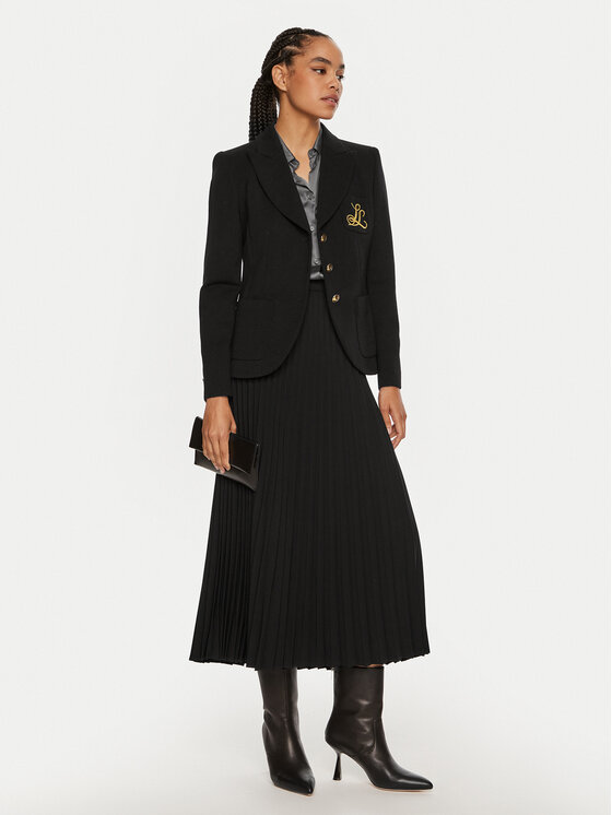 Luisa Spagnoli Luisa Spagnoli Fustă plisată Filetto 541318 Negru Regular Fit