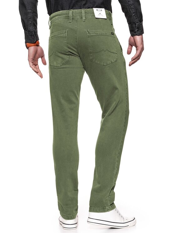 Mustang Mustang Chinosy 5P CHINO Zielony Regular Fit