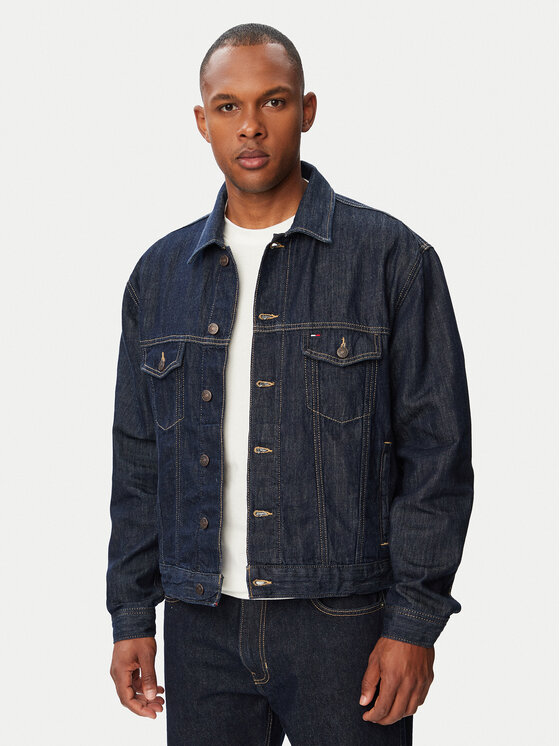 Tommy Jeans Geacă de blugi Jaimie DM0DM23328 Bleumarin Regular Fit