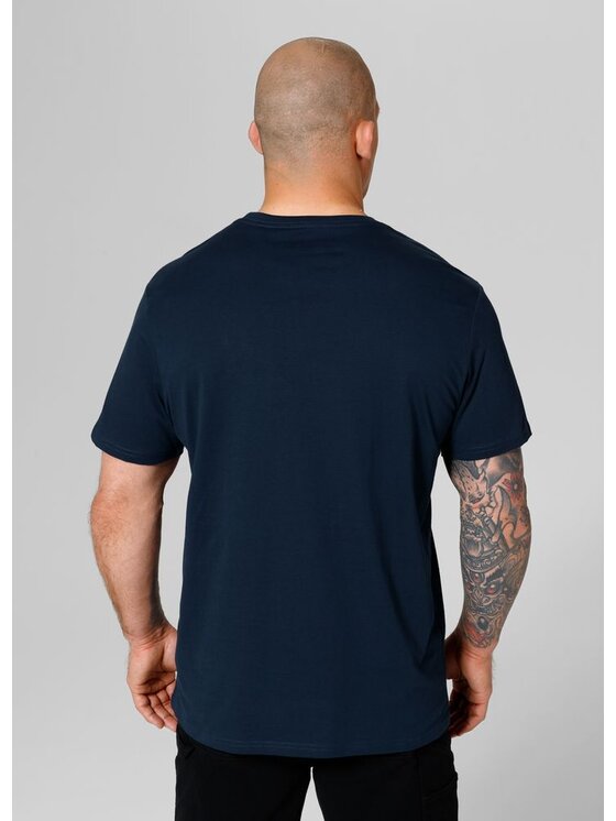PITBULL PITBULL T-Shirt Koszulka Small Logo L Granatowy Regular Fit