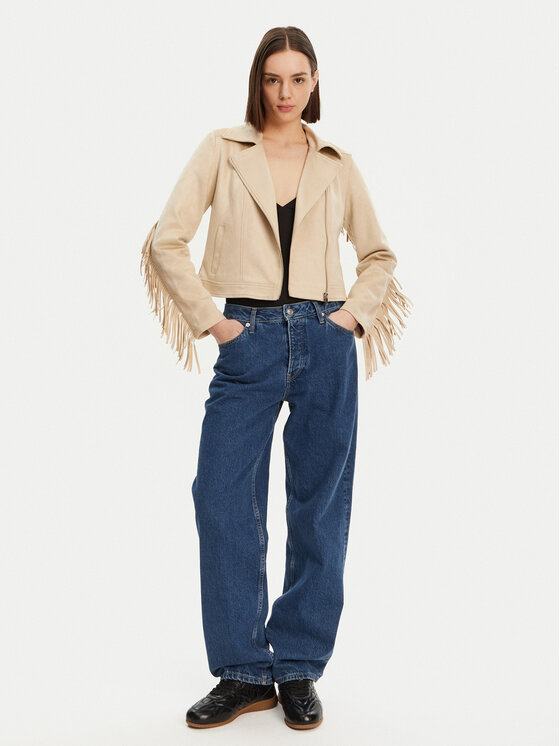 Noisy May Noisy May Geacă din imitație de piele Abby 27033110 Bej Regular Fit