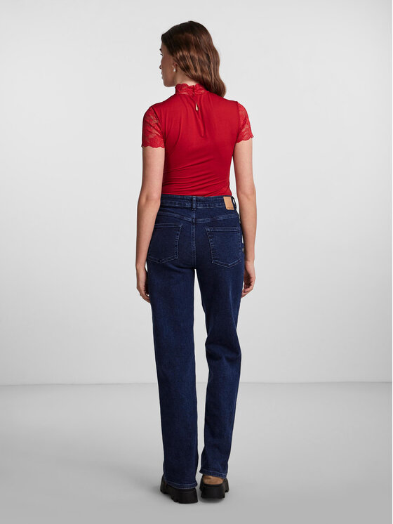 Pieces Pieces Body 17131182 Czerwony Slim Fit