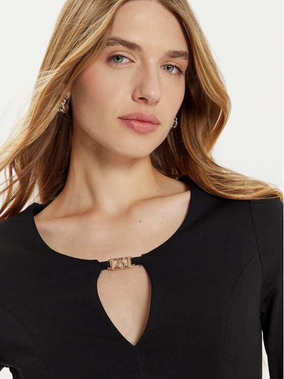 Rinascimento Rinascimento Koktejlové šaty CFC0121444003 Čierna Regular Fit