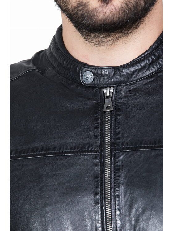 David Ryan David Ryan Kurtka skórzana BOSTON Czarny Regular Fit