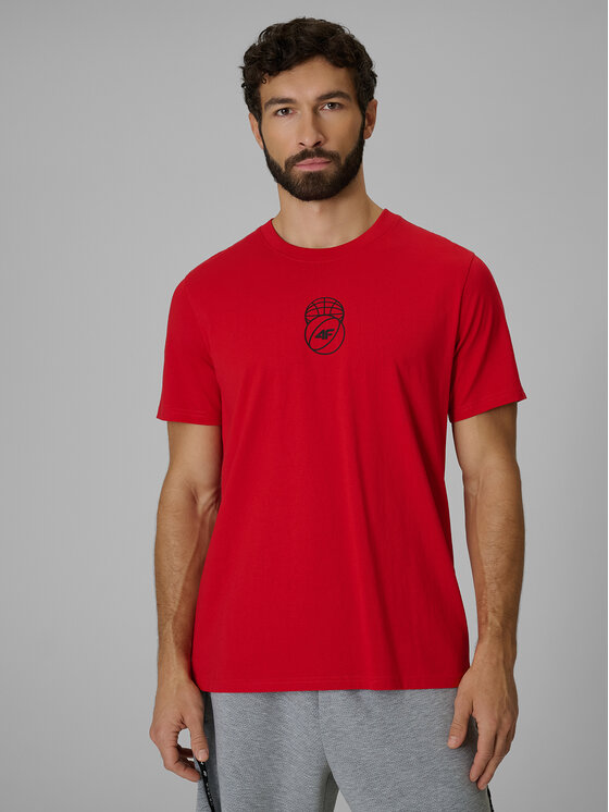 4F 4F T-Shirt ESSENTIAL 2 Czerwony Regular Fit