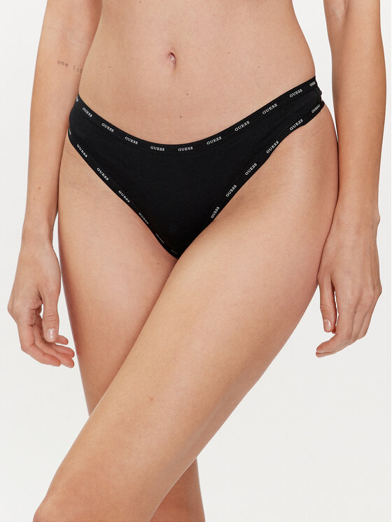 Guess Guess Sada 3 kusů string kalhotek O4GG13 K6YW1 Černá