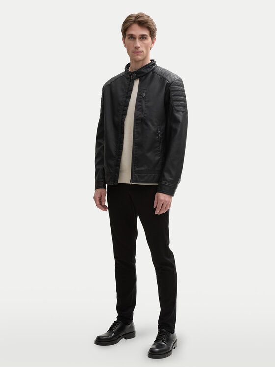 Tom Tailor Tom Tailor Geacă din imitație de piele 1044100 Negru Regular Fit