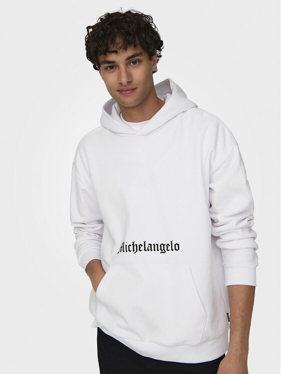 Only & Sons Only & Sons Felpa Apoh 22028208 Bianco Relaxed Fit