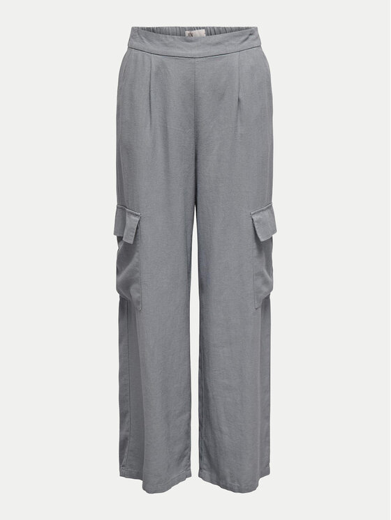 JDY JDY Kalhoty z materiálu Say 15325001 Šedá Wide Leg