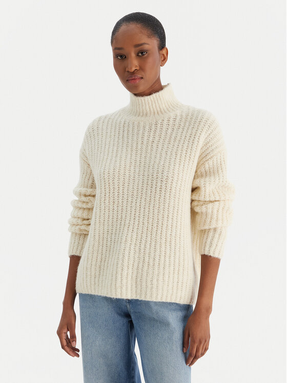 Calvin Klein Jeans Calvin Klein Jeans Rolák Brushed Wool Ls LV044D361G Biela Regular Fit
