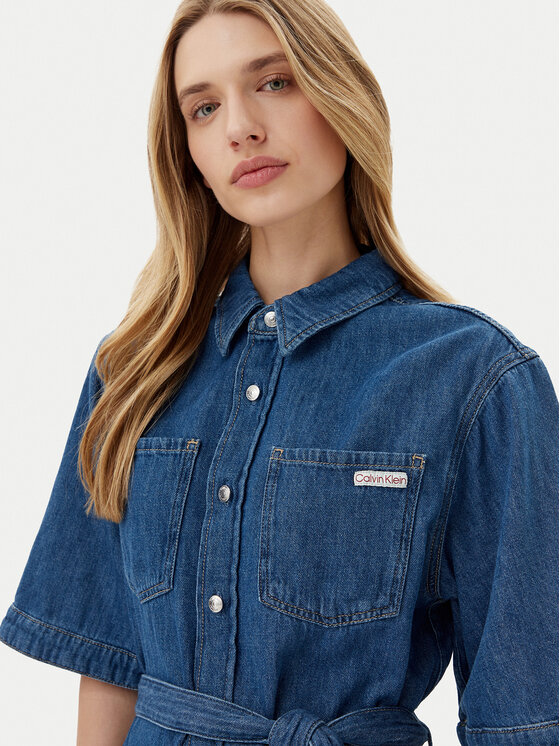 Calvin Klein Jeans Calvin Klein Jeans Jeans haljina J20J225169 Plava Boxy Fit