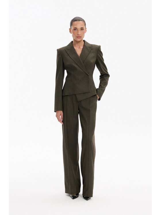 Deni Cler Milano Deni Cler Milano Spodnie materiałowe W-DC-5253-F5-D4-49-1 Khaki Loose Leg