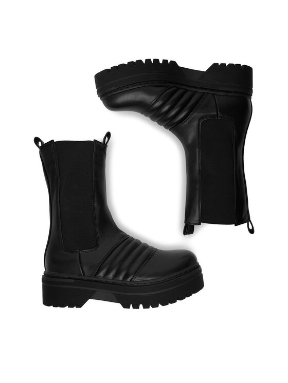 DeeZee DeeZee Μποτάκια με λάστιχο 12888-5-BLACK PU Μαύρο