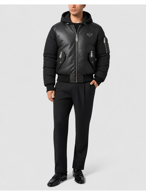 PHILIPP PLEIN PHILIPP PLEIN Kurtka bomber 31548 Czarny Regular Fit