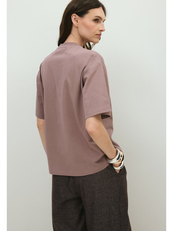 BIZUU BIZUU T-Shirt BOWELLE OVERSIZED Hnědá Standard Fit