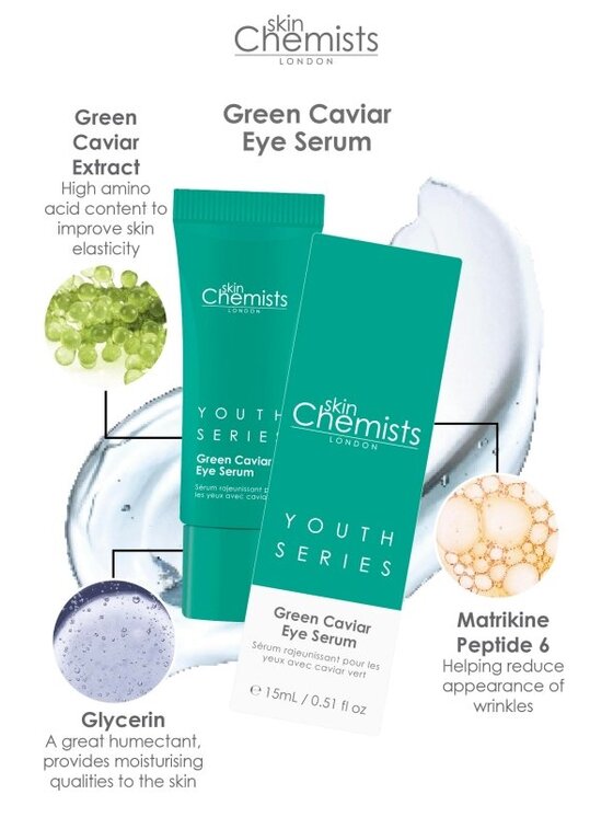 skinChemists skinChemists Serum pod oczy z zieloną ową, 15 ml Serum