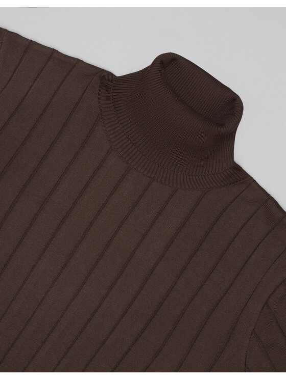 Borgio Borgio Sweter govone Brązowy Slim Fit
