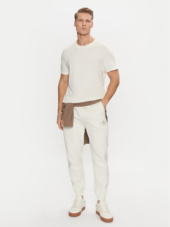 Calvin Klein Jeans Calvin Klein Jeans Melegítő alsó Monologo Hwk Pant J30J325658 Ekru Regular Fit