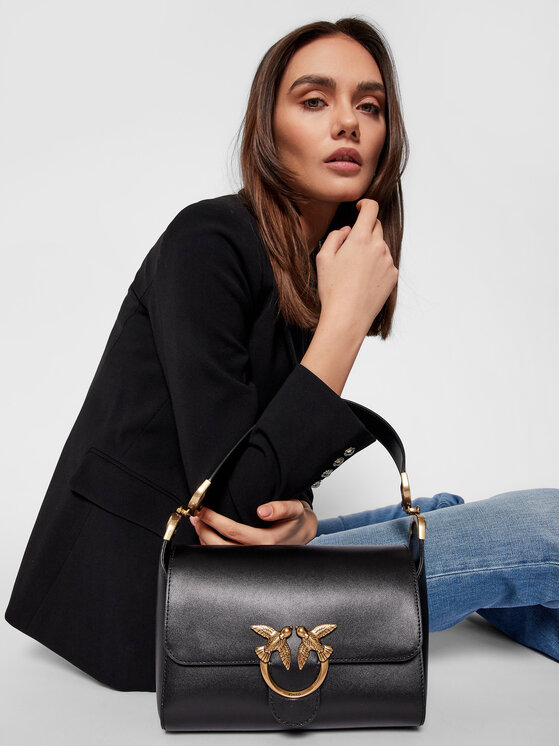 PINKO Pinko Soma Love Shoulder Bag Simply PE 21 PLTT 1P221W Y6XT Melns