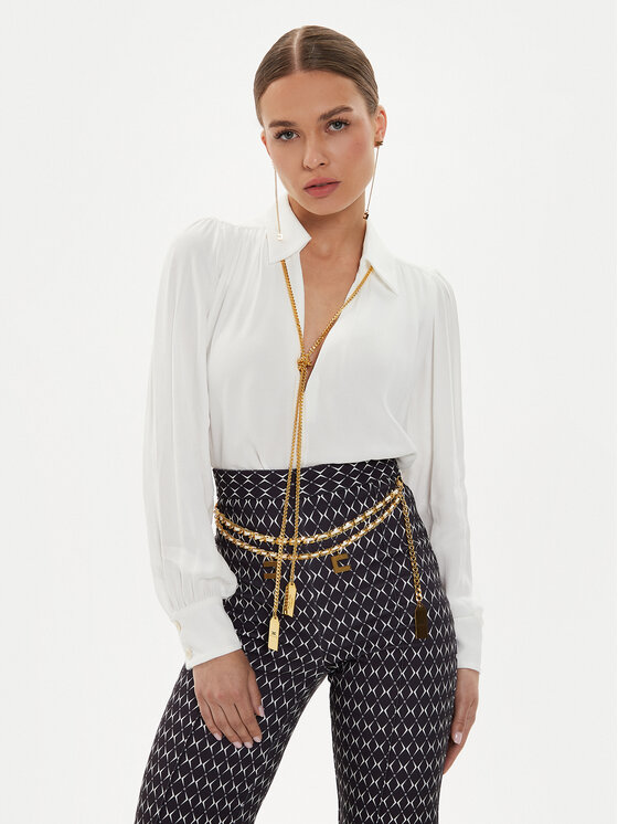 Elisabetta Franchi Elisabetta Franchi Blúzka CA0-934-6E2-V420 Biela Standard Fit