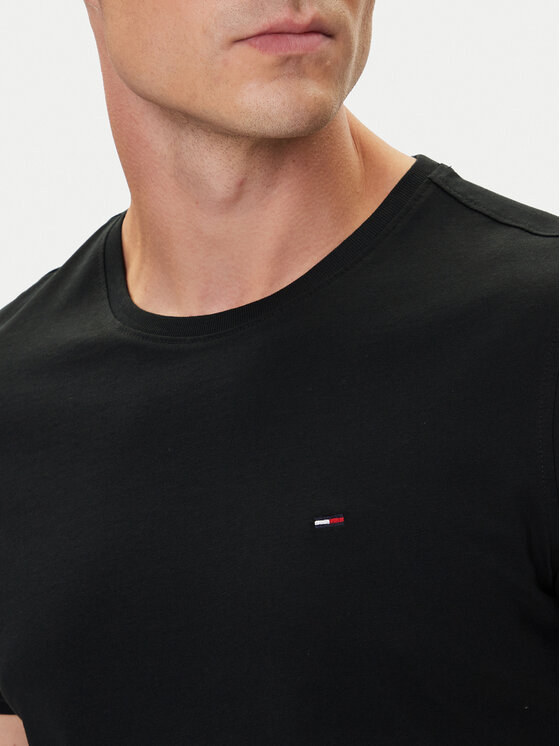 Tommy Jeans Tommy Jeans T-krekls DM0DM04411 Melns Slim Fit