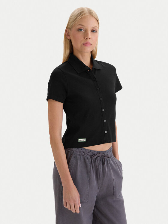 Hunter Hunter Polo W126-HRLPO-1005-48X Czarny Regular Fit