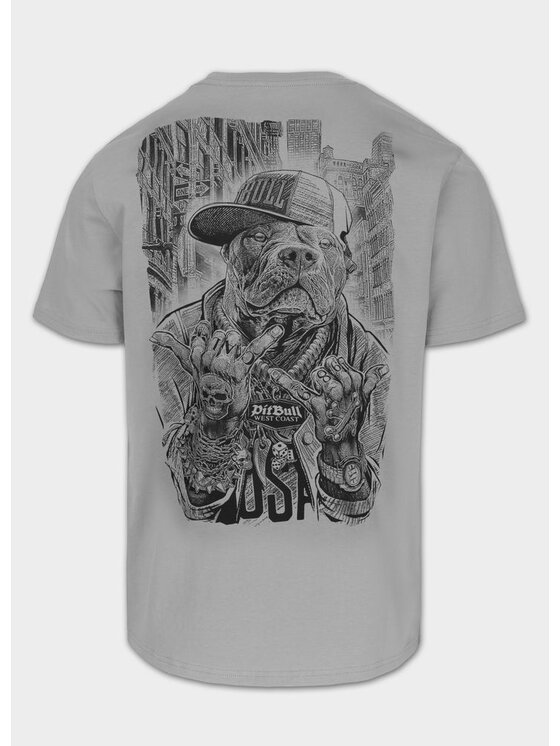 PITBULL PITBULL T-Shirt PITBULL AVENUE Szary Regular Fit