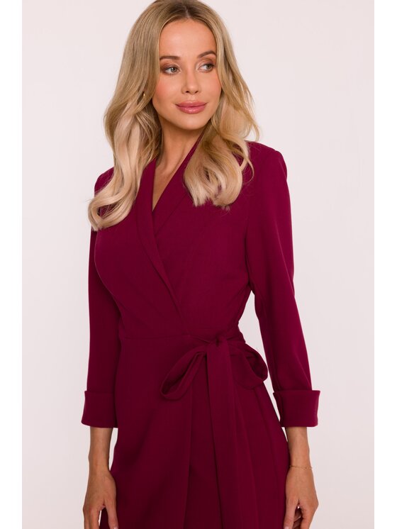 Stylove Stylove Sukienka wieczorowa S415 Bordowy A-Line Fit