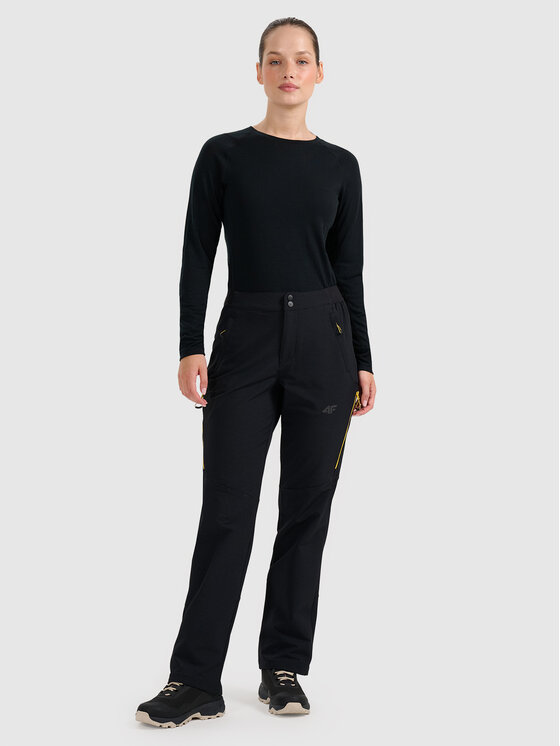4F 4F Spodnie outdoor HALNY Czarny Regular Fit