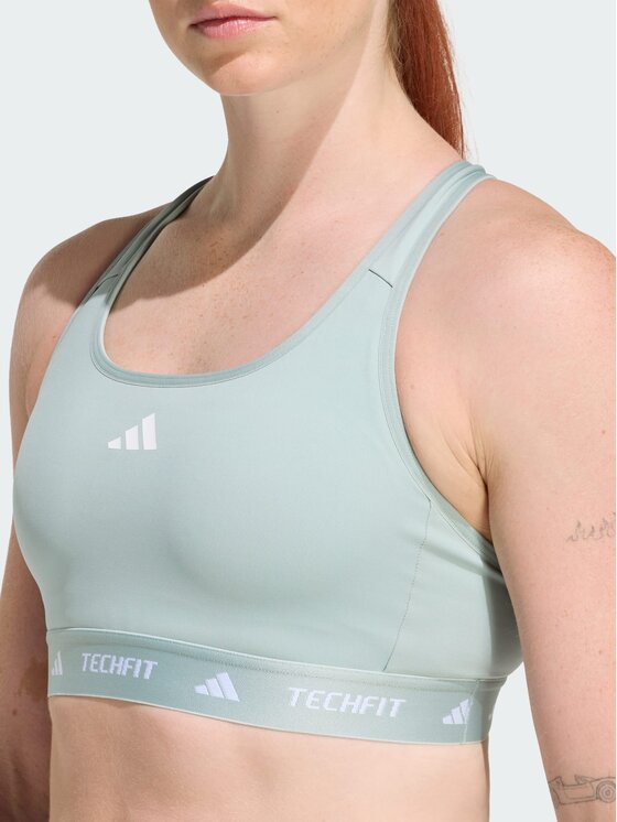 adidas adidas Biustonosz sportowy TECHFIT Zielony