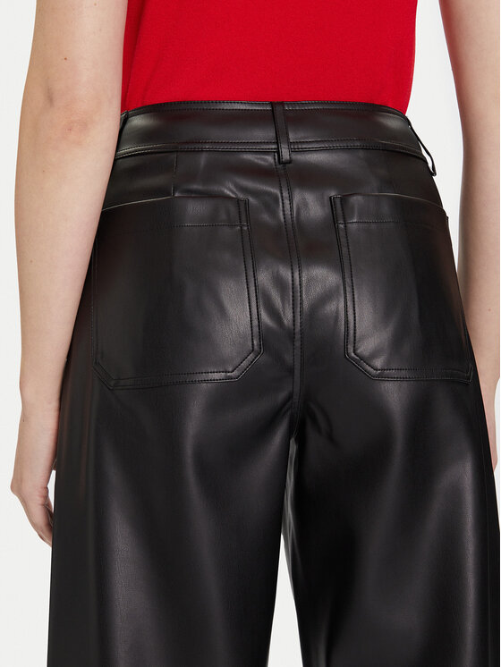 Morgan Morgan Hose aus Kunstleder 242-PCHOU Schwarz Wide Leg