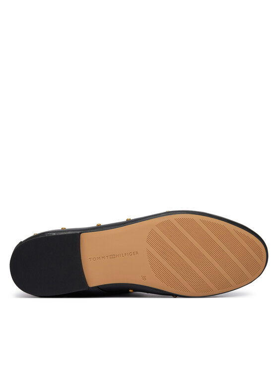 Tommy Hilfiger Tommy Hilfiger Baleriny Th Buckle Leather Stud Ballerina FW0FW09541 Czarny