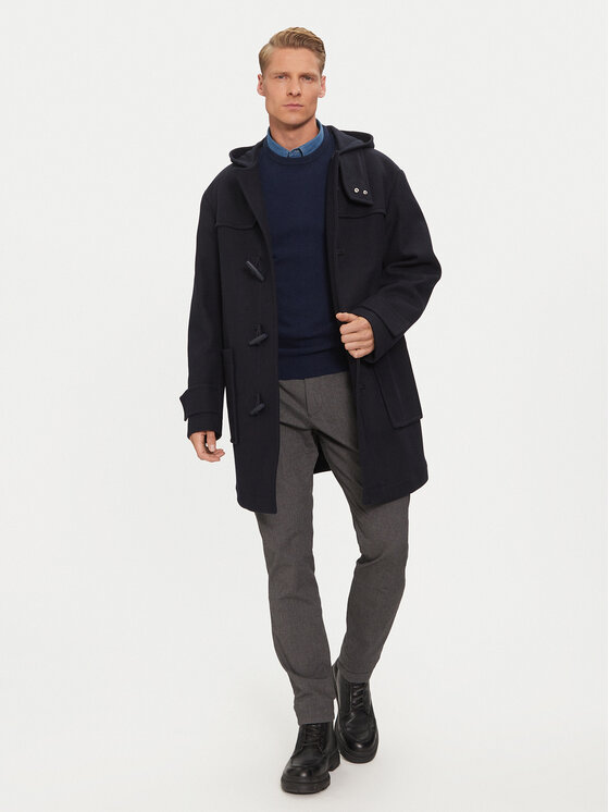 BOSS BOSS Płaszcz wełniany 50528188 Granatowy Regular Fit
