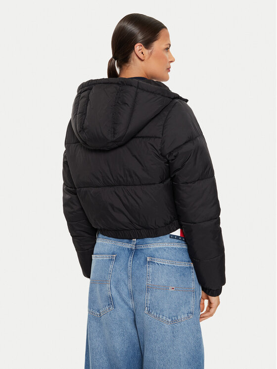 Tommy Jeans Tommy Jeans Žieminė striukė DW0DW18313 Juoda Cropped Fit