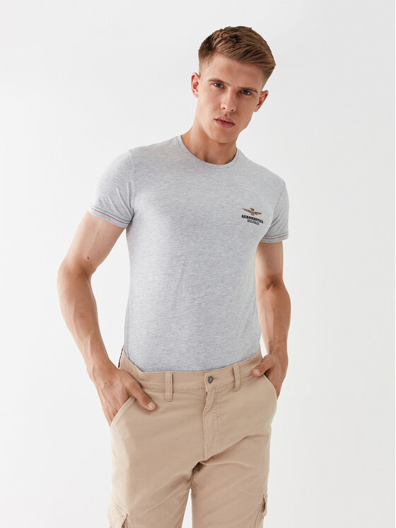 Aeronautica Militare Тишърт AM1UTI003 Сив Regular Fit