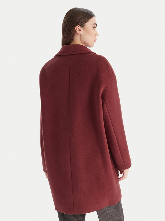 MAX&Co. MAX&Co. Vlnený kabát 2526016023200 Bordová Regular Fit
