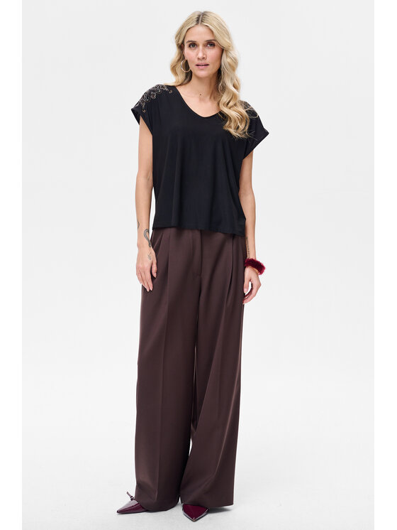 blue shadow blue shadow Bluzka Lenix Czarny Regular Fit