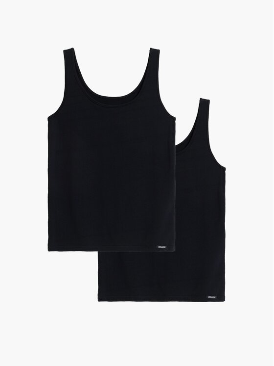 Atlantic Atlantic Top basic Czarny Regular Fit