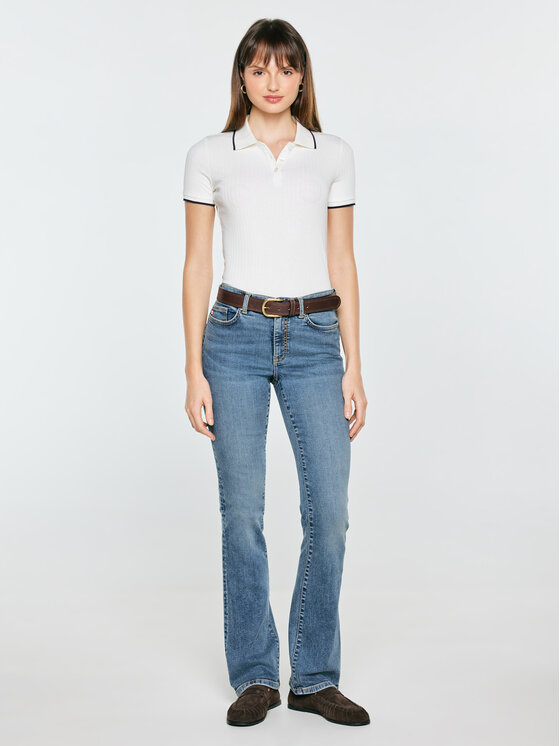 BIG STAR BIG STAR Polo SESSA Biały Basic Fit