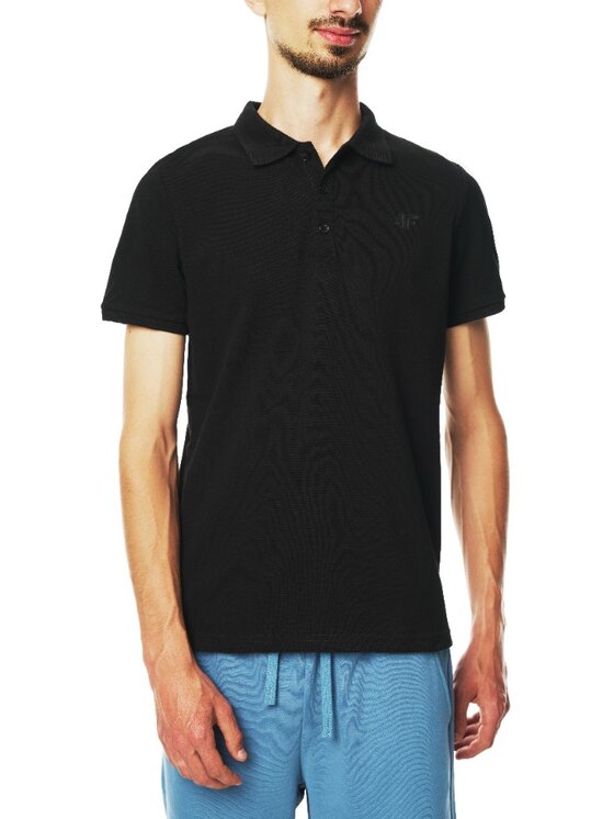 4F 4F Polo 4FWSS25TPTSM704-20S Nero Regular Fit