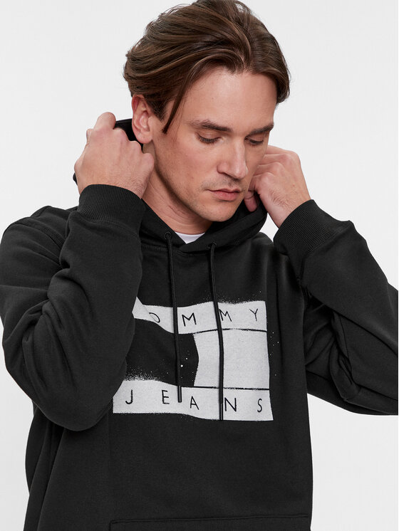 Tommy Jeans Tommy Jeans Sweatshirt Flag Spray DM0DM17911 Schwarz Regular Fit
